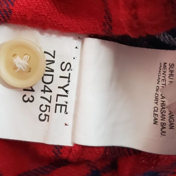 Lucky‎ Brand Pearl Snap Flannel Shirt Mens Medium Red Plaid Western Rodeo - Picture 6 of 6